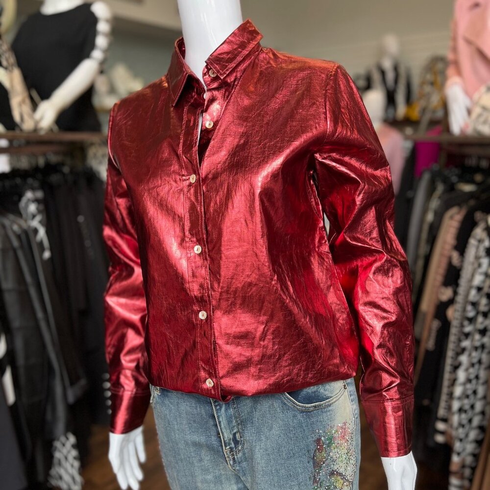 CM-1237-FBX San Marino Shirt in Metallic Cherry by LANTHROPY